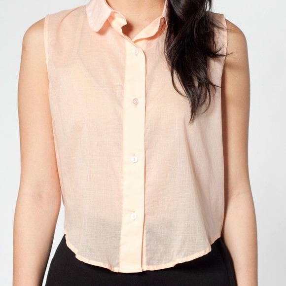 BNWOT American apparel collared sleeveless cotton lawn shirt in *deep purple* - Picture 1 of 8